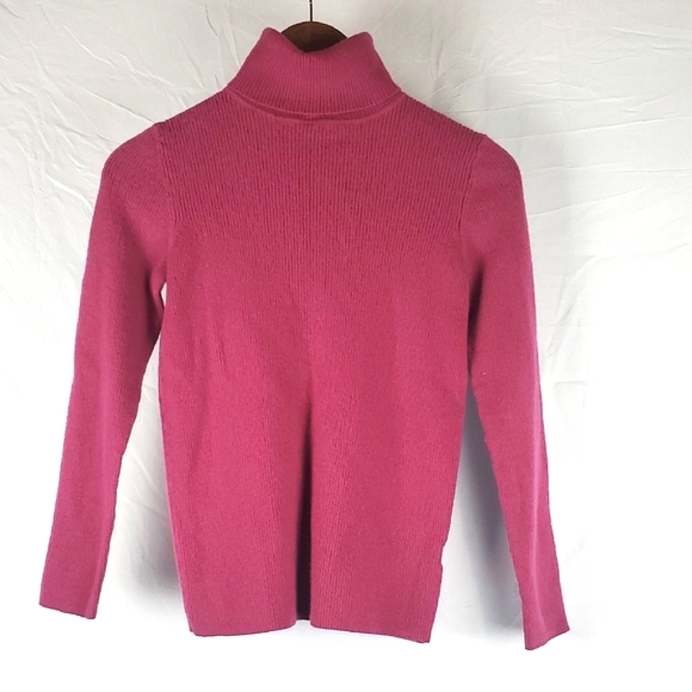 Uniqlo Pink Wool‎ Ribbed Turtleneck Sweater